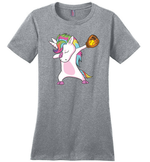 Softball Dabbing Unicorn Canvas