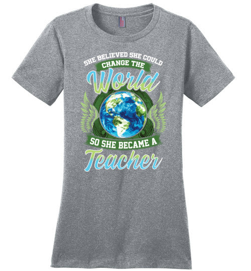 She Believed She Could Change The World Teacher Canvas