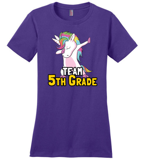 Team Fifth Grade Unicorn Canvas