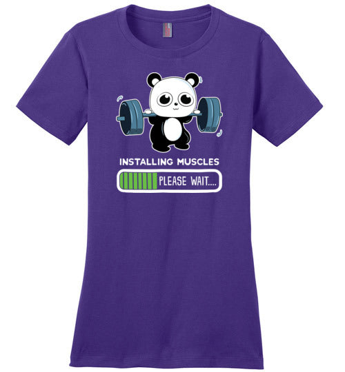 Cute Panda Installing Muscles Gym Canvas
