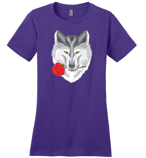 Wolf With Rose T-Shirt