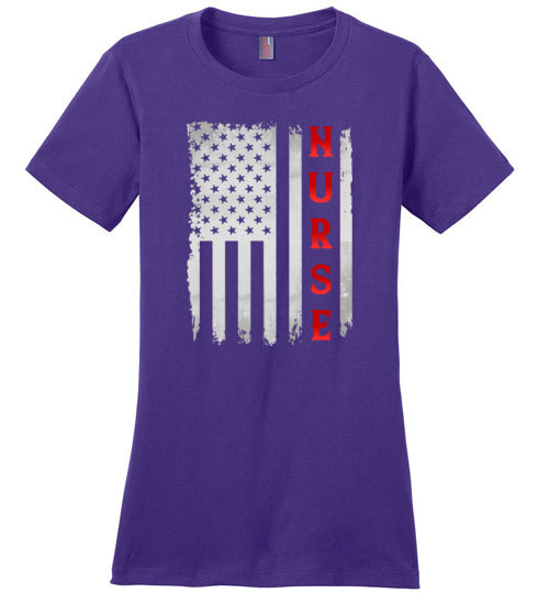 Nurse American Flag Canvas