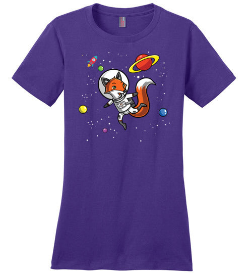 Astronaut Fox In Space Canvas