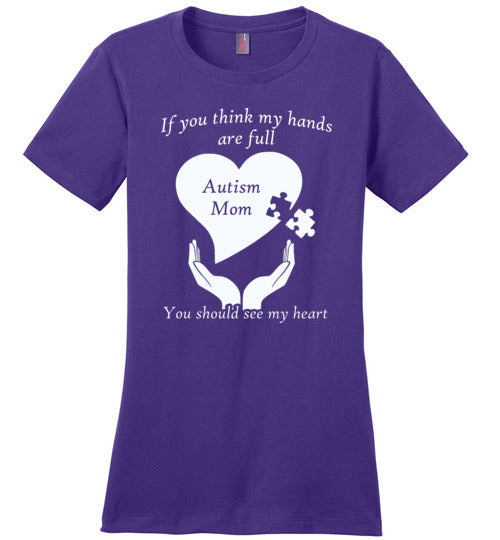 Autism Mom Heart One Color