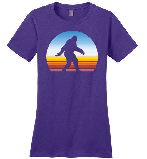Retro Bigfoot Sunset Silhouette Canvas