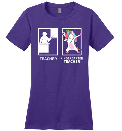 Dabbing Kindergarten Unicorn Teacher Canvas