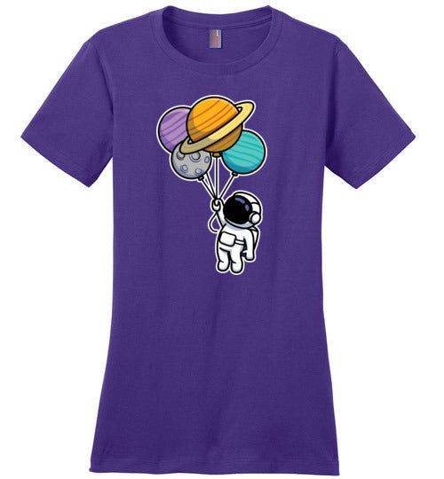 Astronaut Floating Balloons Canvas