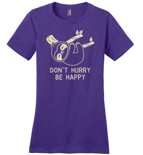 Sloth Don't Hurry Be Happy Canvas