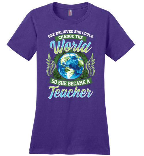 She Believed She Could Change The World Teacher Canvas