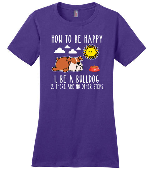 Be Happy Bulldog Canvas