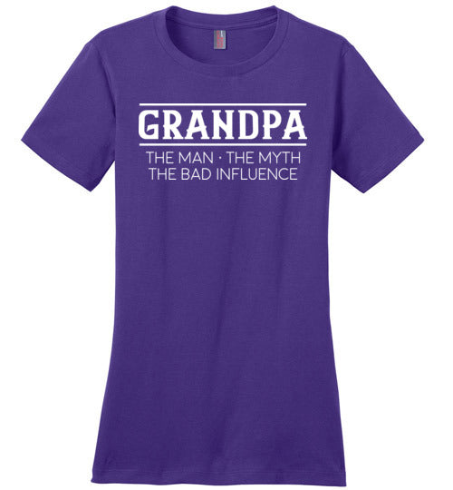 Grandpa Man Myth Bad Influence Canvas