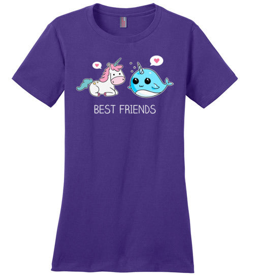 Unicorn Narwhal Best Friends Canvas