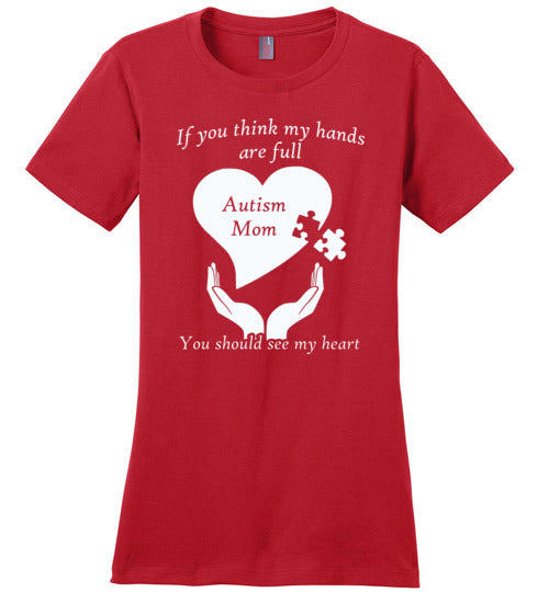 Autism Mom Heart One Color