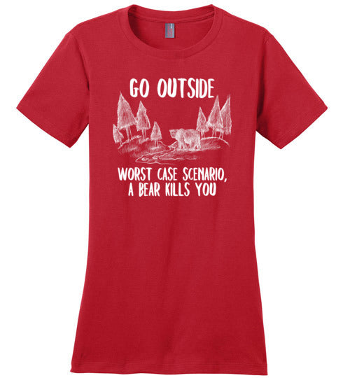 Go Outside Bear Canvas