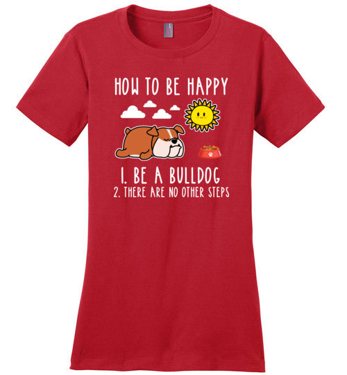 Be Happy Bulldog Canvas