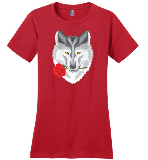 Wolf With Rose T-Shirt
