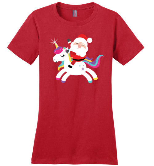 Santa Riding Unicorn Canvas