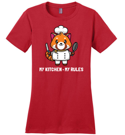 Red Panda My Kitchen My Rules Canvas