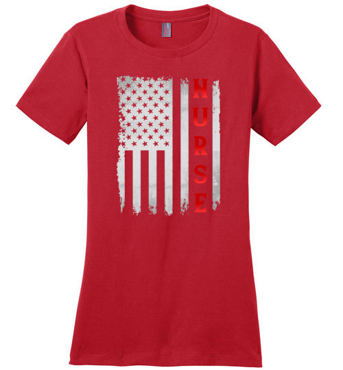 Nurse American Flag Canvas