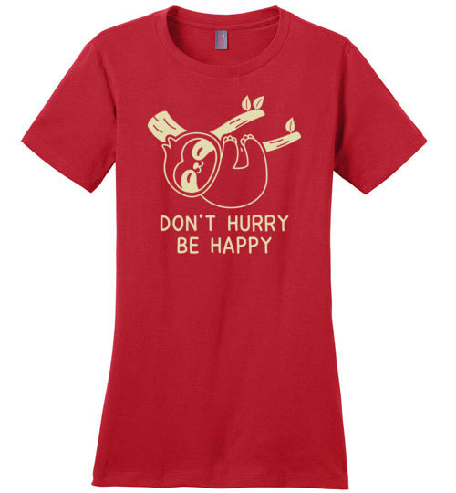 Sloth Don't Hurry Be Happy Canvas