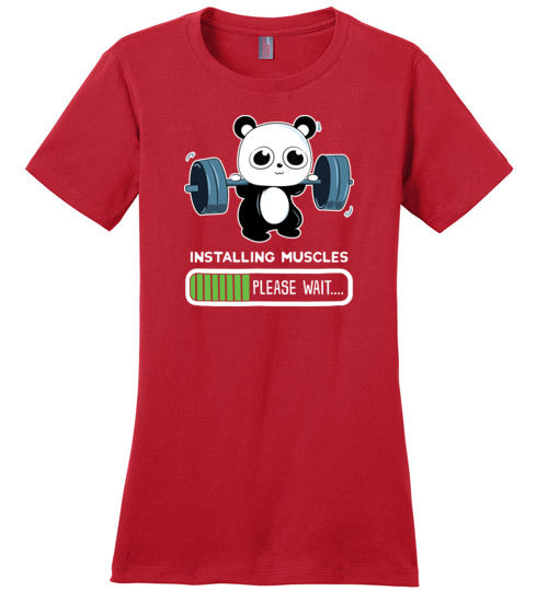 Cute Panda Installing Muscles Gym Canvas