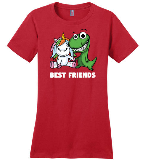 Unicorn And T-Rex Best Friends Canvas