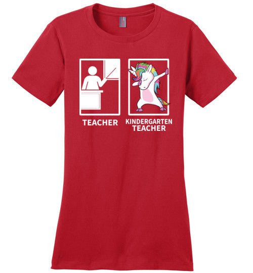 Dabbing Kindergarten Unicorn Teacher Canvas