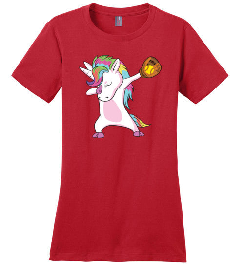 Softball Dabbing Unicorn Canvas