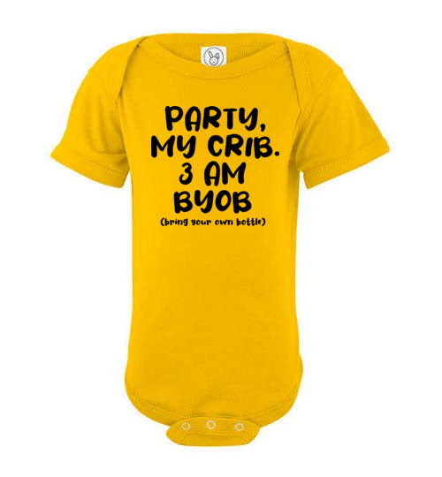 Party My Crib Baby Bodysuit