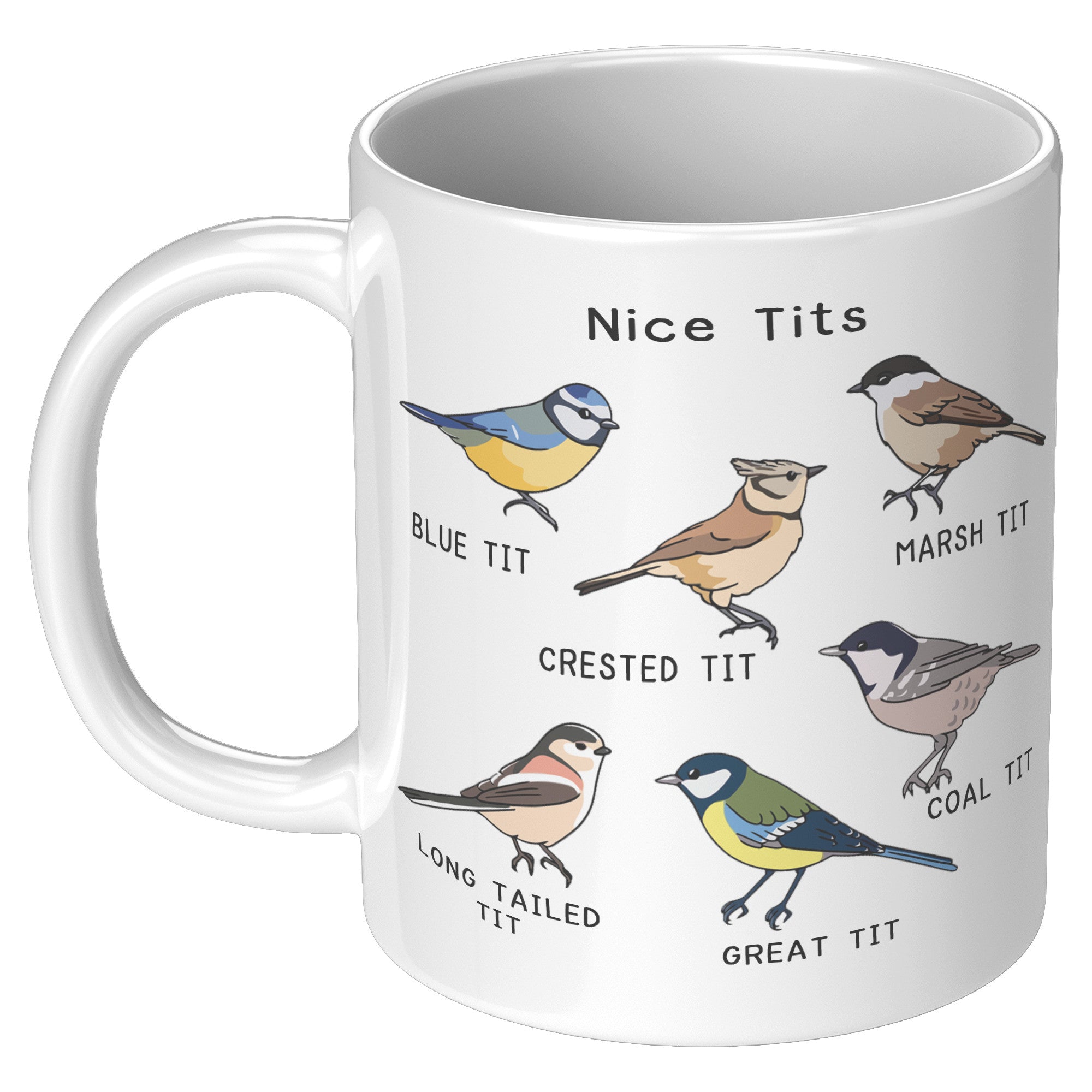 11OZ WHITE MUG - Nice Tits Birds