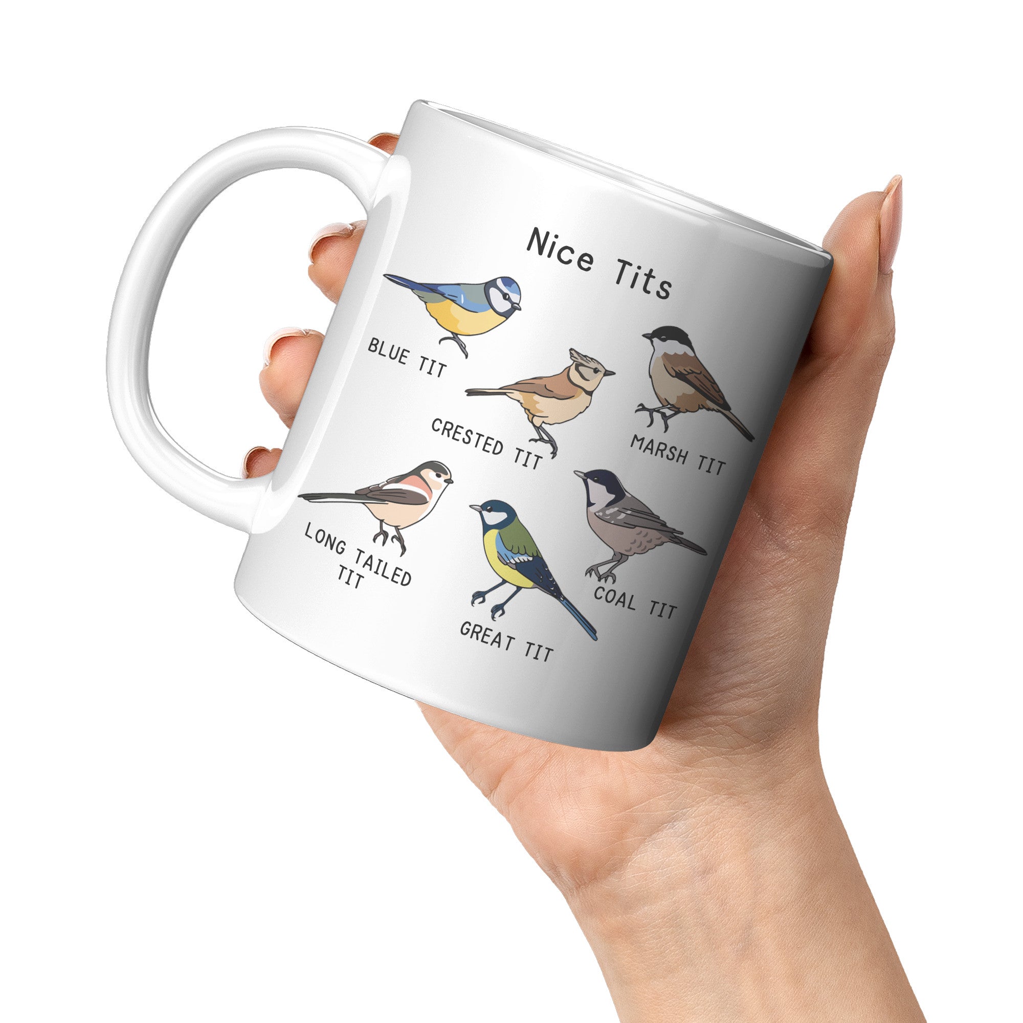 11OZ WHITE MUG - Nice Tits Birds