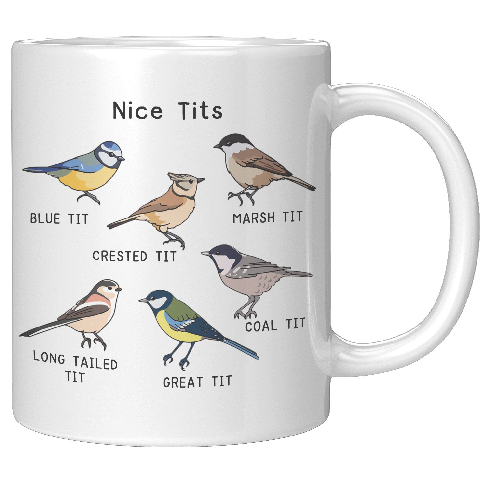 11OZ WHITE MUG - Nice Tits Birds