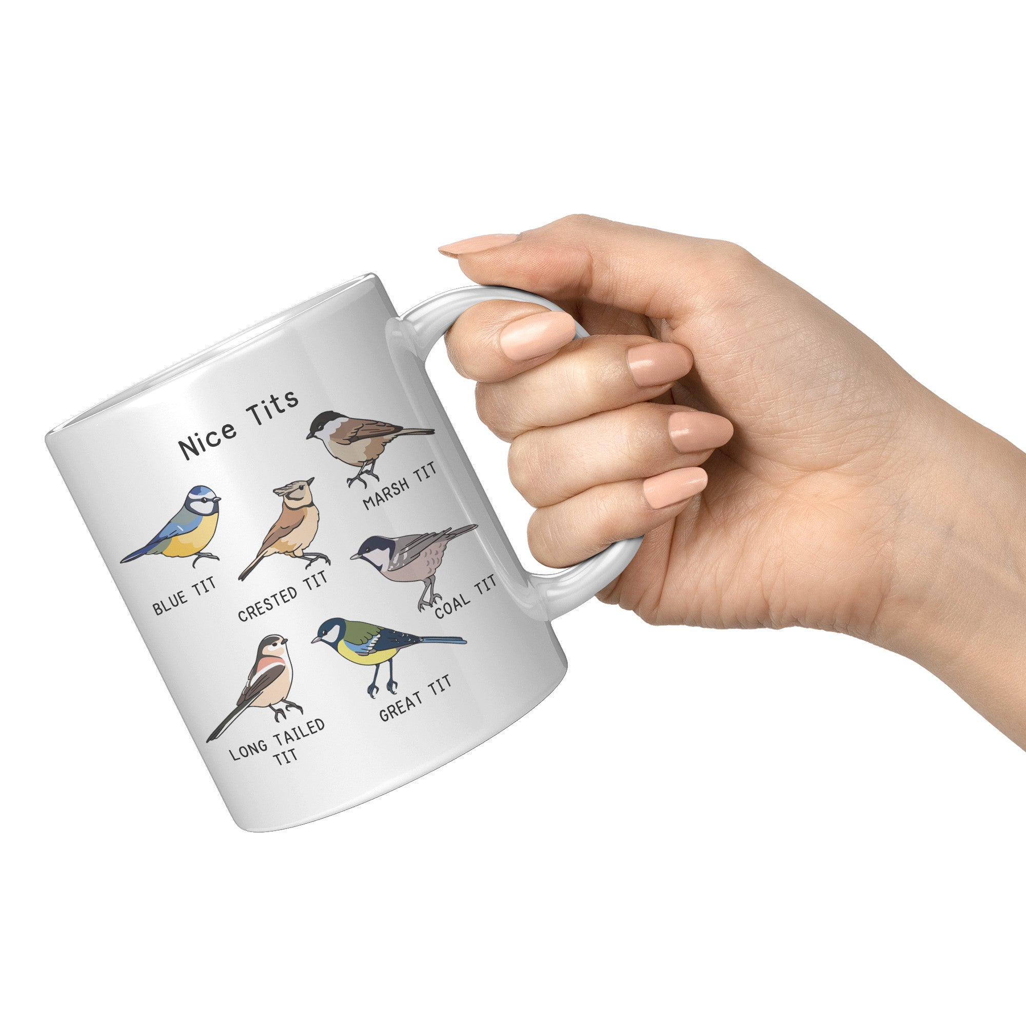 11OZ WHITE MUG - Nice Tits Birds