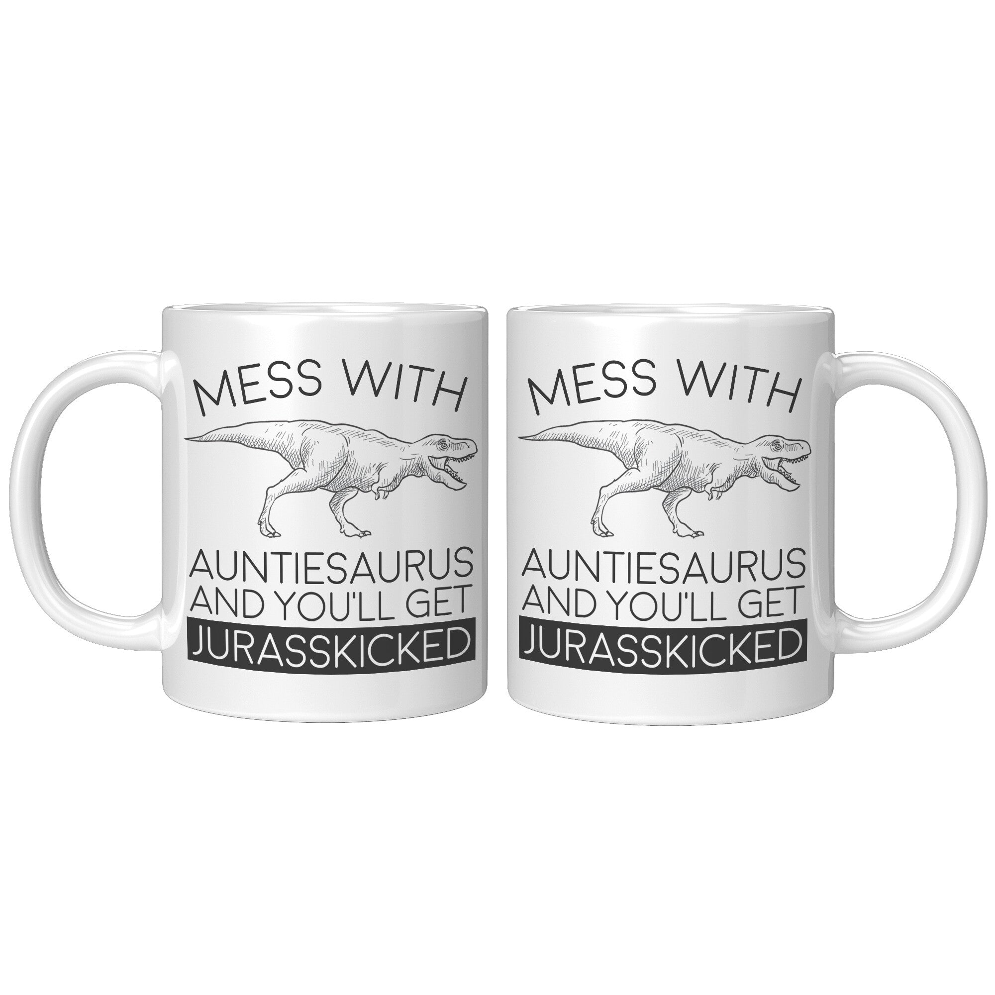 11oz Accent Mug - Auntiesaurus Jurasskicked