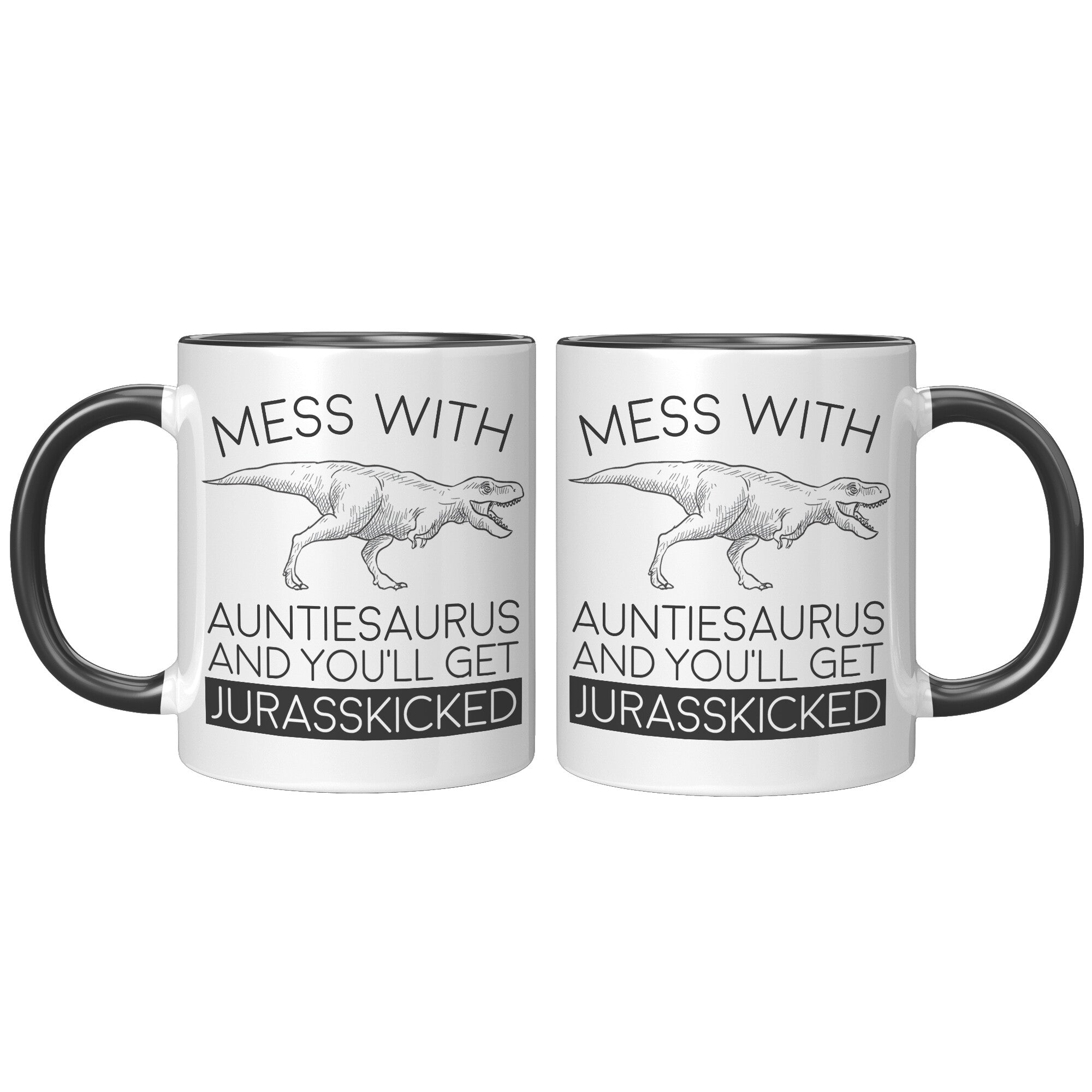 11oz Accent Mug - Auntiesaurus Jurasskicked