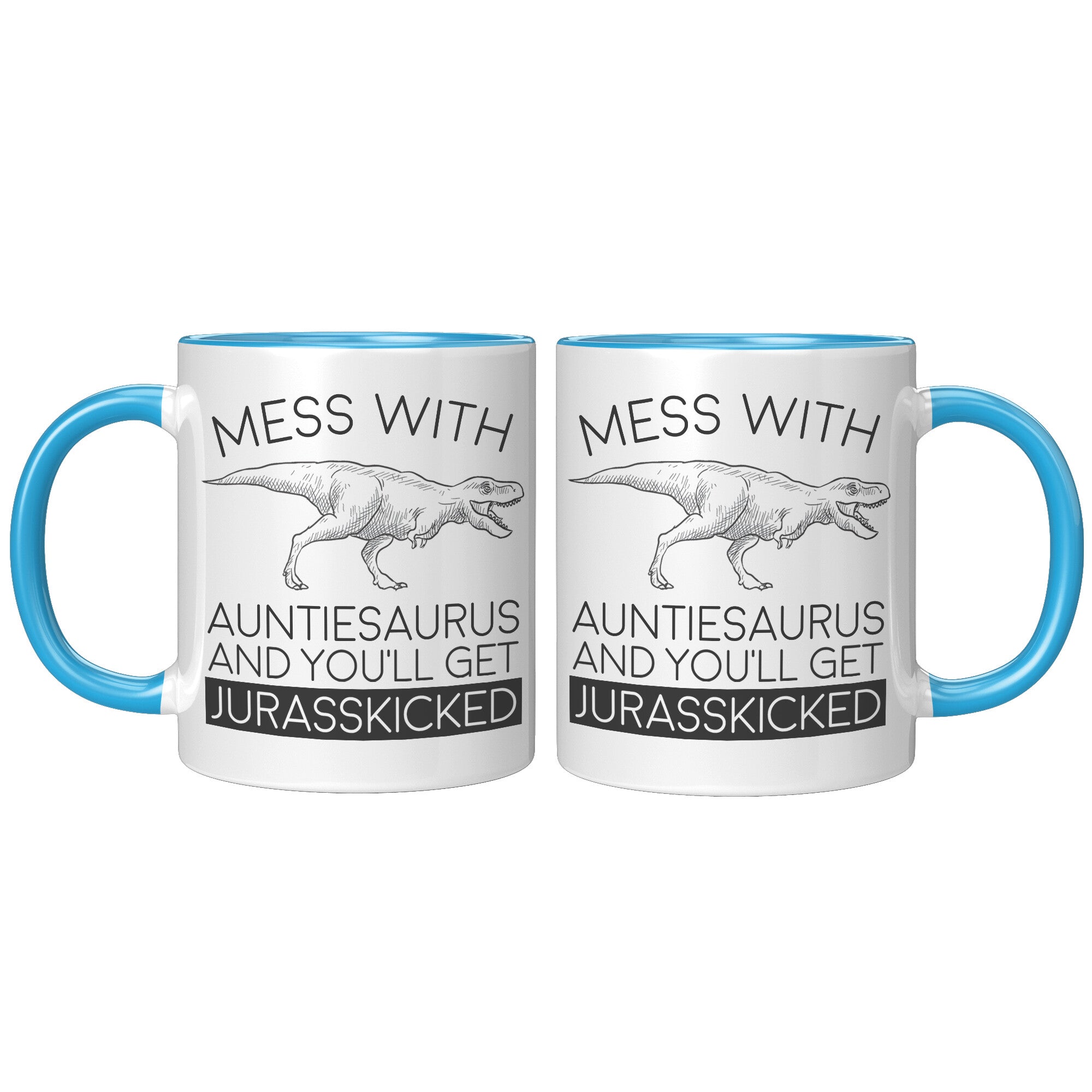 11oz Accent Mug - Auntiesaurus Jurasskicked