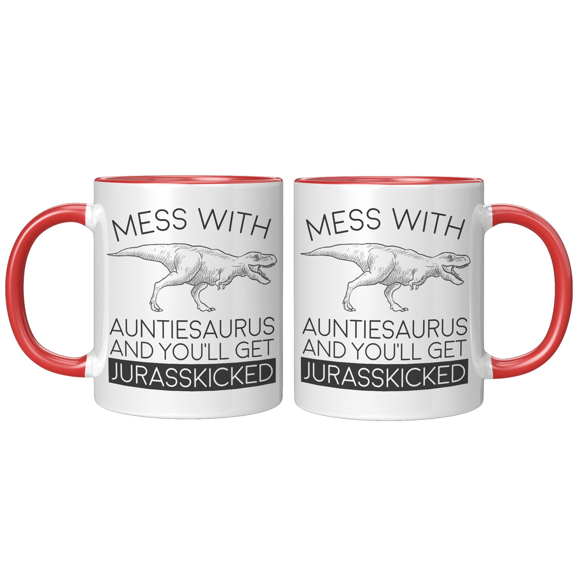 11oz Accent Mug - Auntiesaurus Jurasskicked