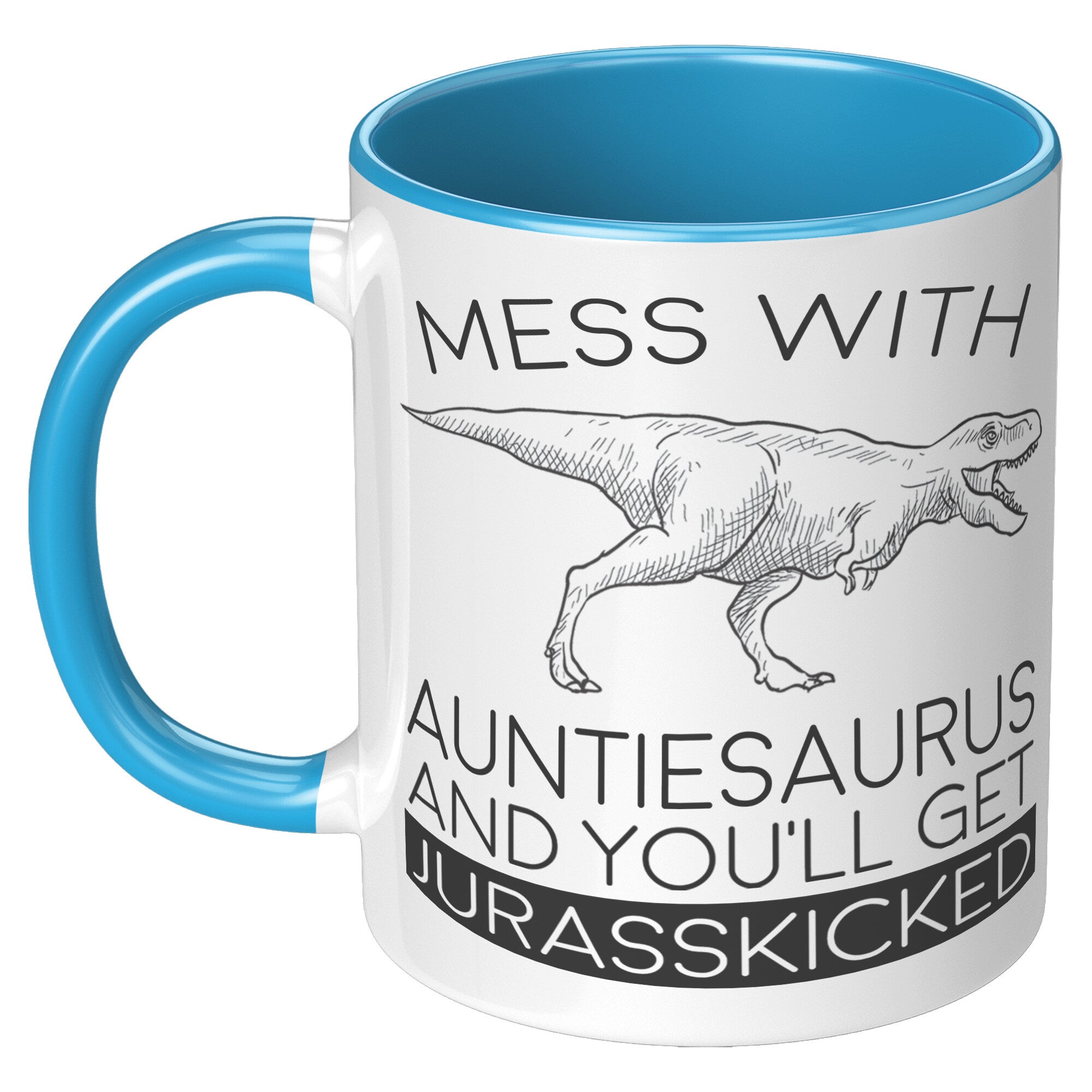 11oz Accent Mug - Auntiesaurus Jurasskicked