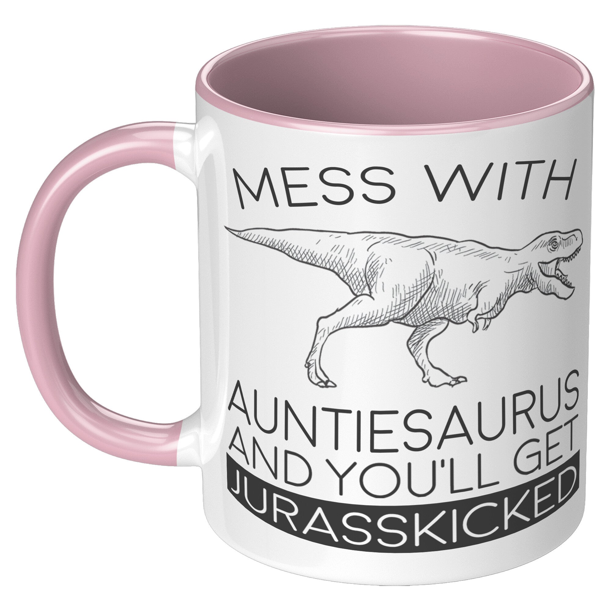 11oz Accent Mug - Auntiesaurus Jurasskicked