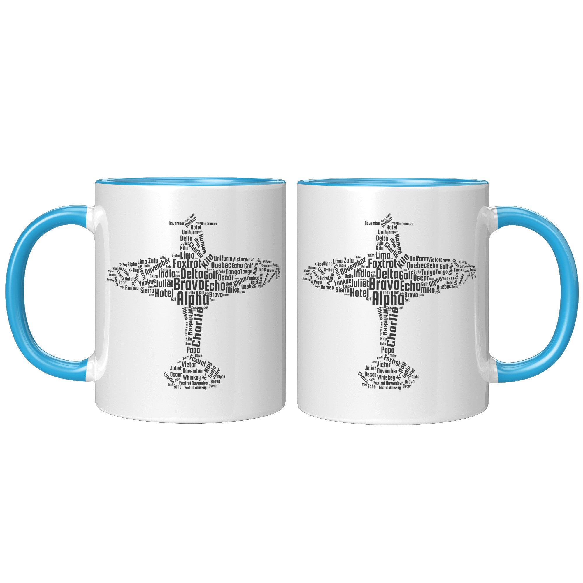 11oz Accent Mug - Flying Pilot Word Cloud