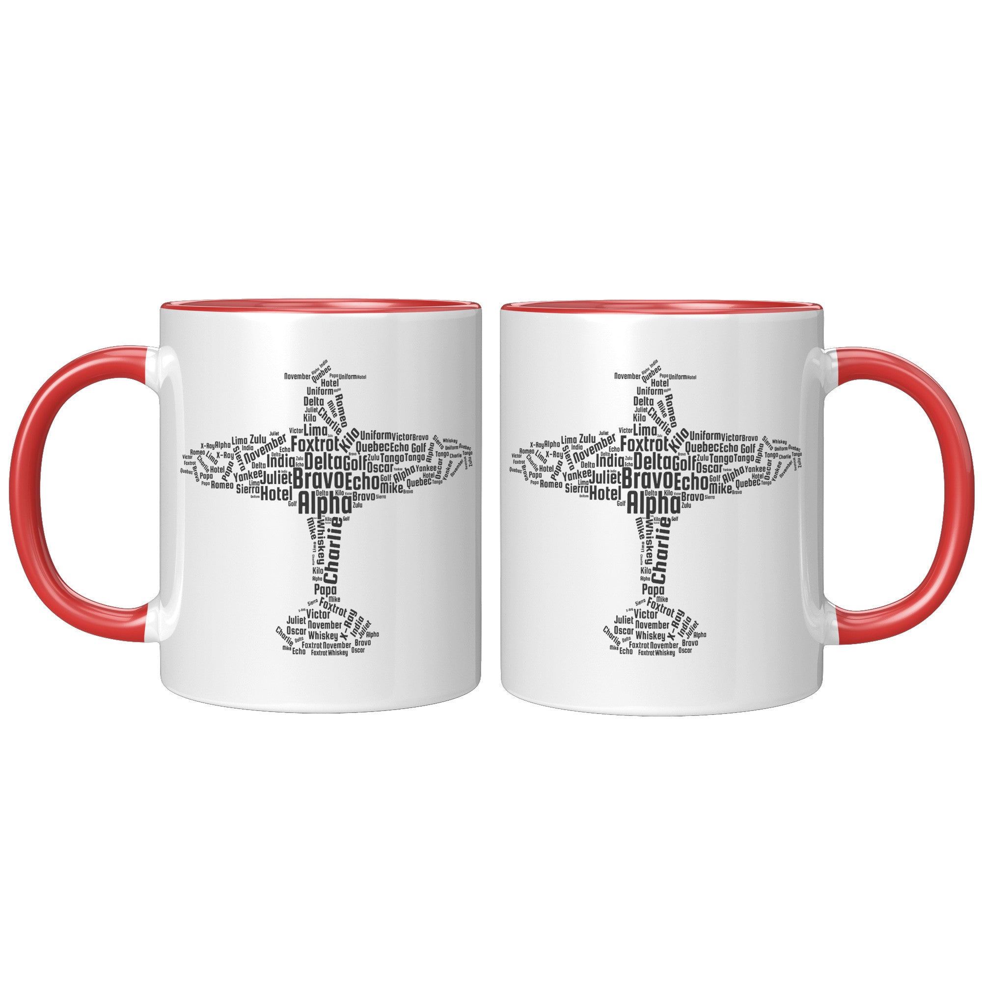 11oz Accent Mug - Flying Pilot Word Cloud