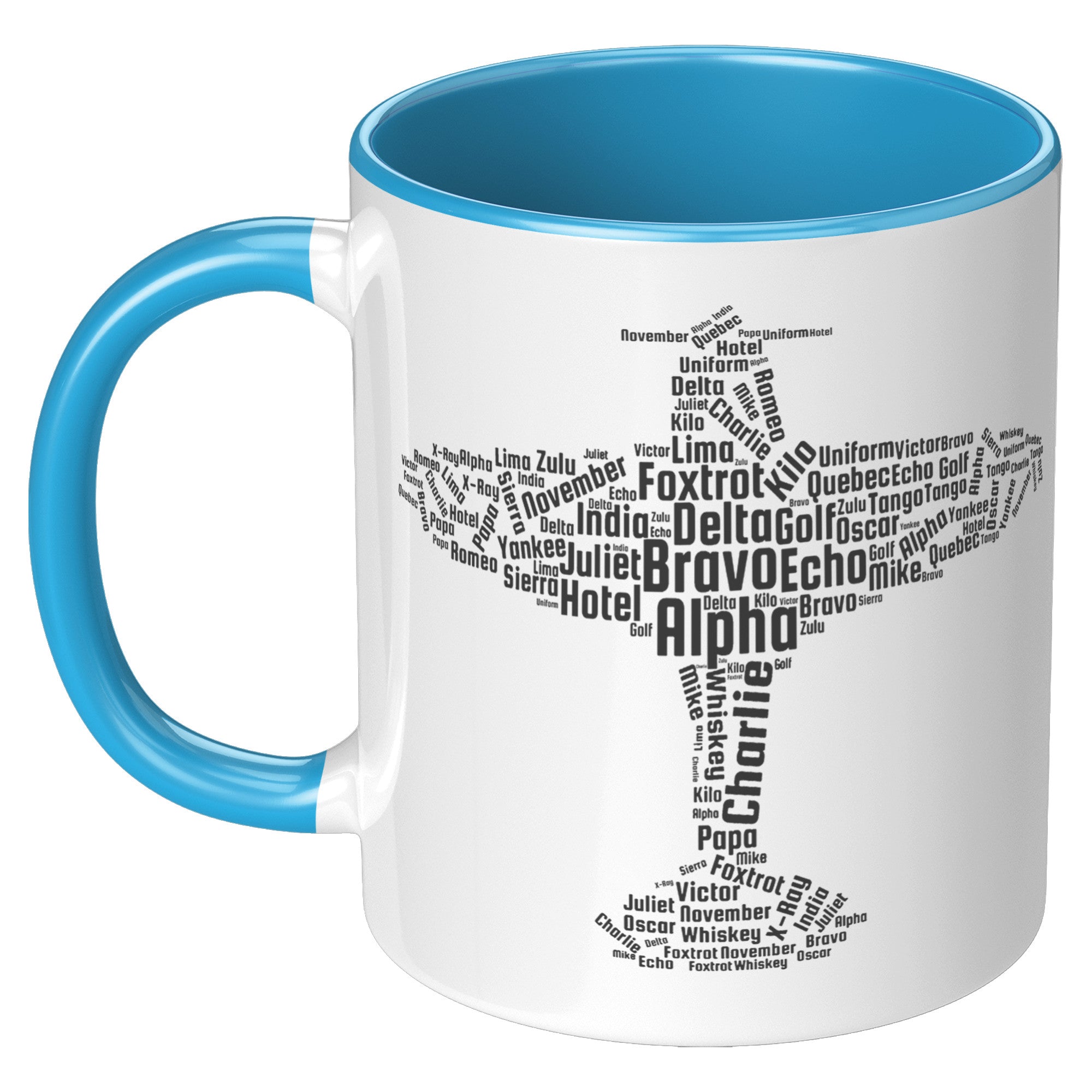 11oz Accent Mug - Flying Pilot Word Cloud