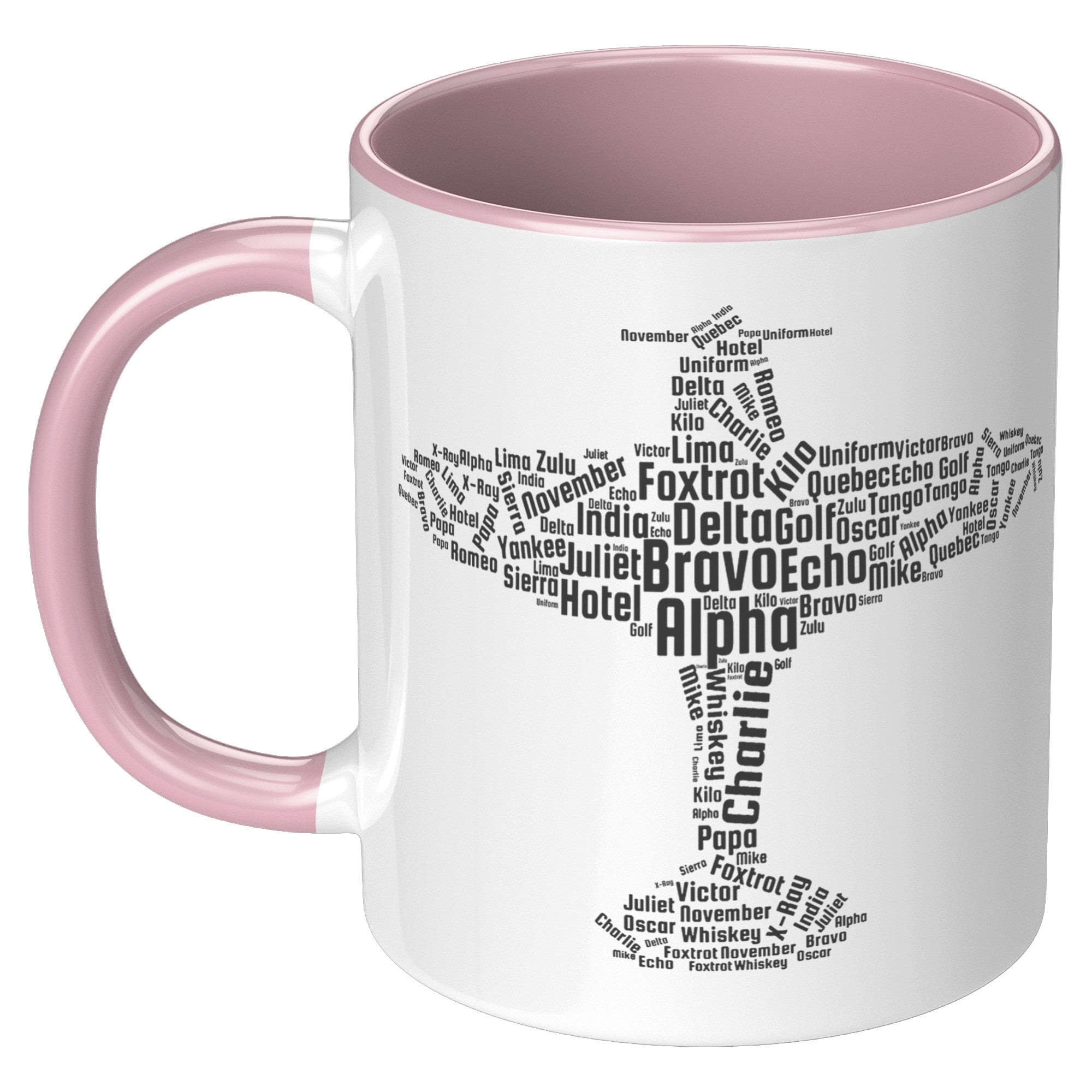 11oz Accent Mug - Flying Pilot Word Cloud