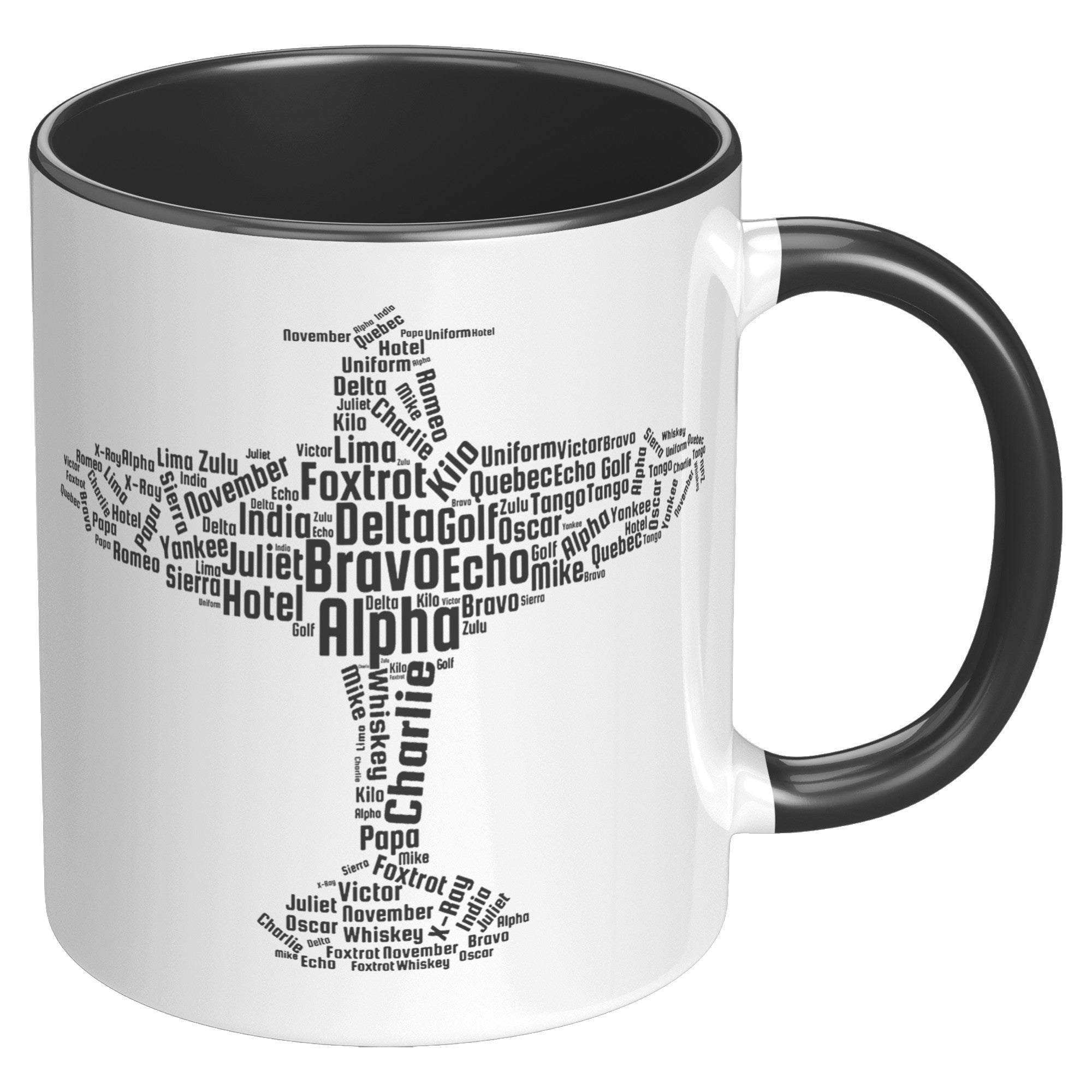 11oz Accent Mug - Flying Pilot Word Cloud