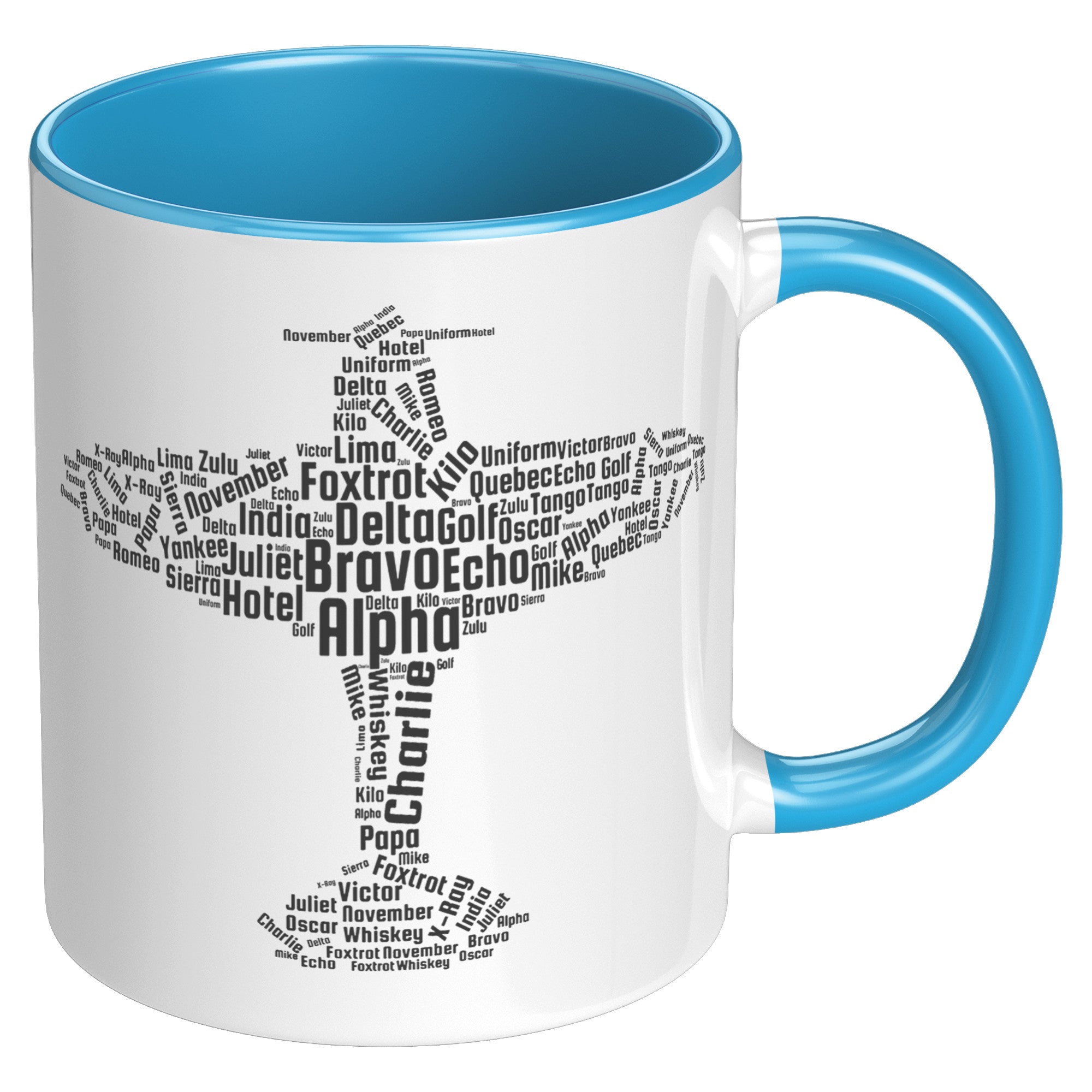 11oz Accent Mug - Flying Pilot Word Cloud