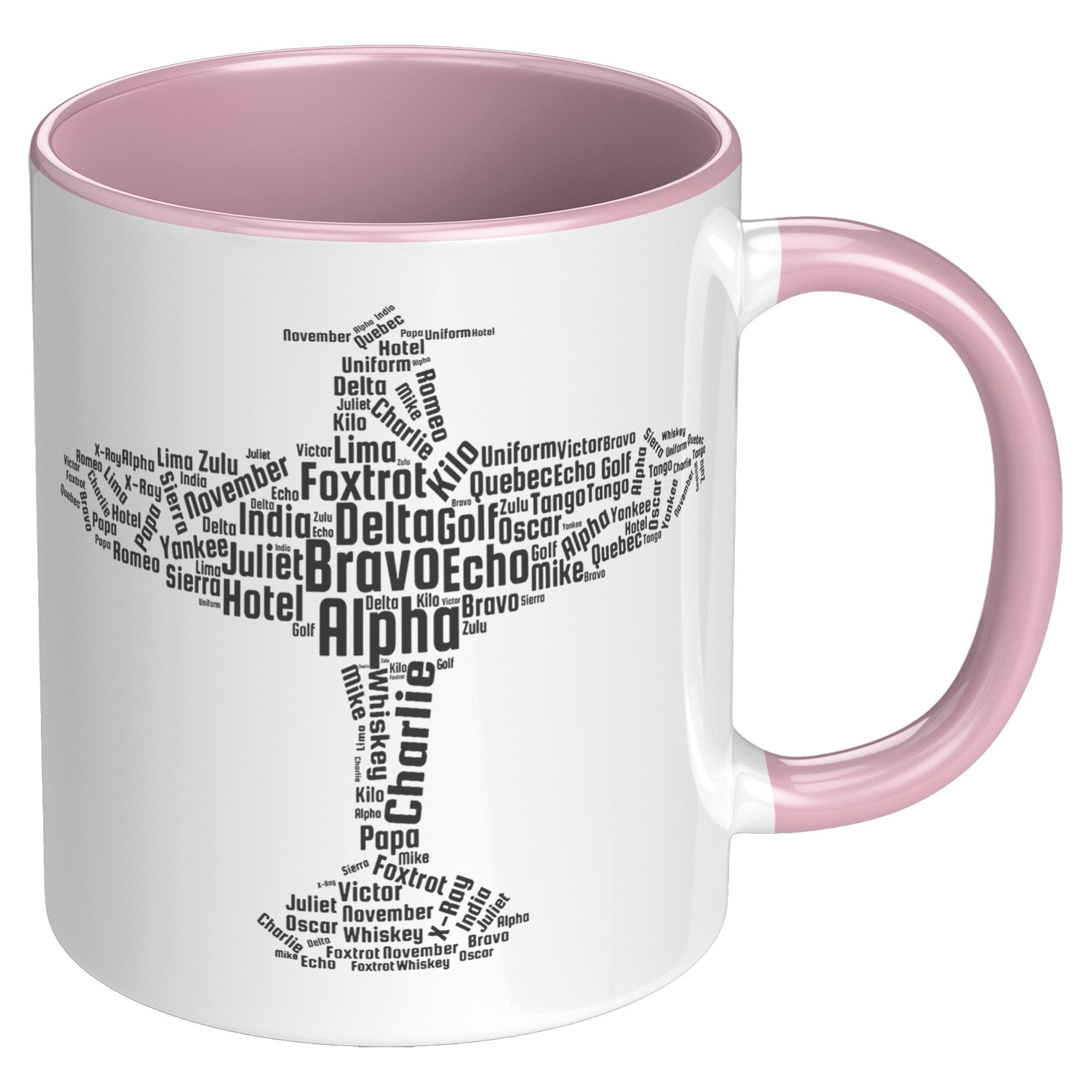11oz Accent Mug - Flying Pilot Word Cloud