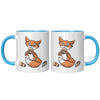 11oz Accent Mug - Fox Drinking Coffee