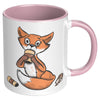11oz Accent Mug - Fox Drinking Coffee