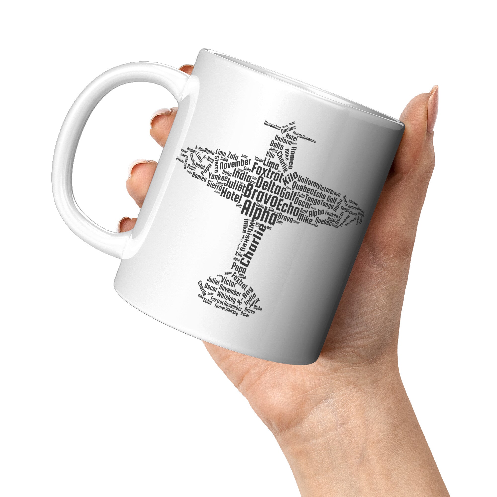 11oz White Mug - Flying Pilot Word Cloud