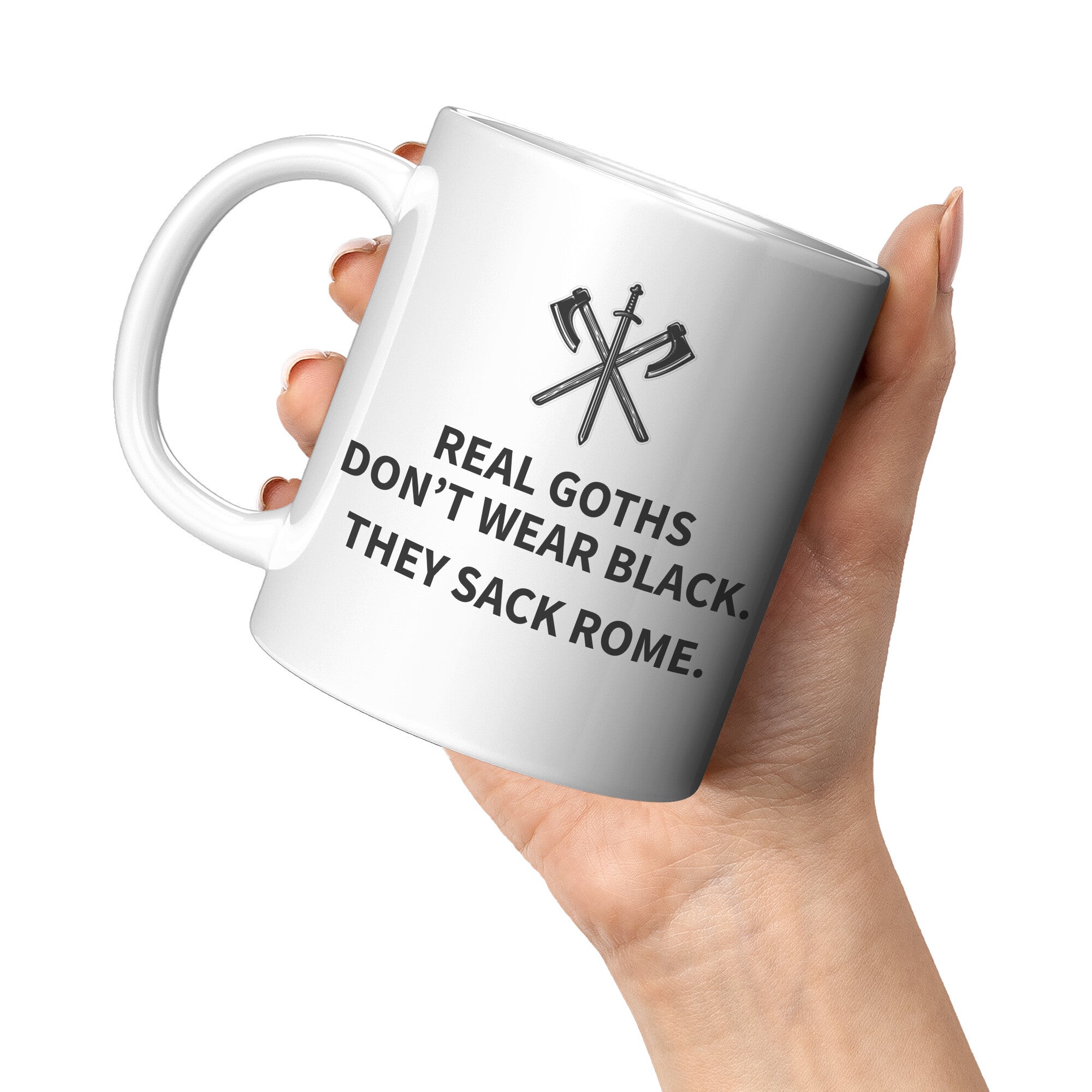 11oz White Mug - Real Goths Sack Rome